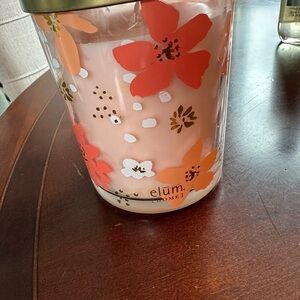Coral & Peach Floral Glass Candle Jar